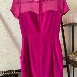 DKNY Fuschia Pink Silk Dress Petite